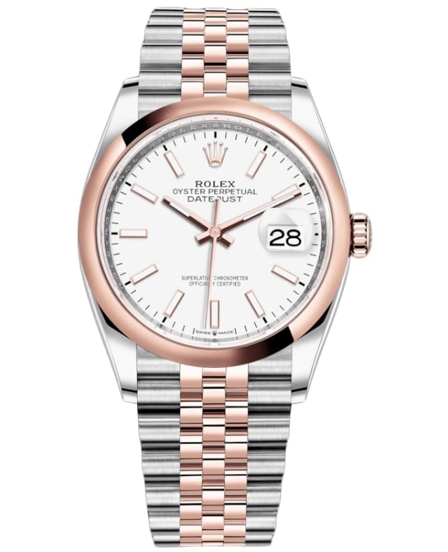 Rolex Datejust 36 Steel & Everose Gold White Dial Women's Watch M126201-0017