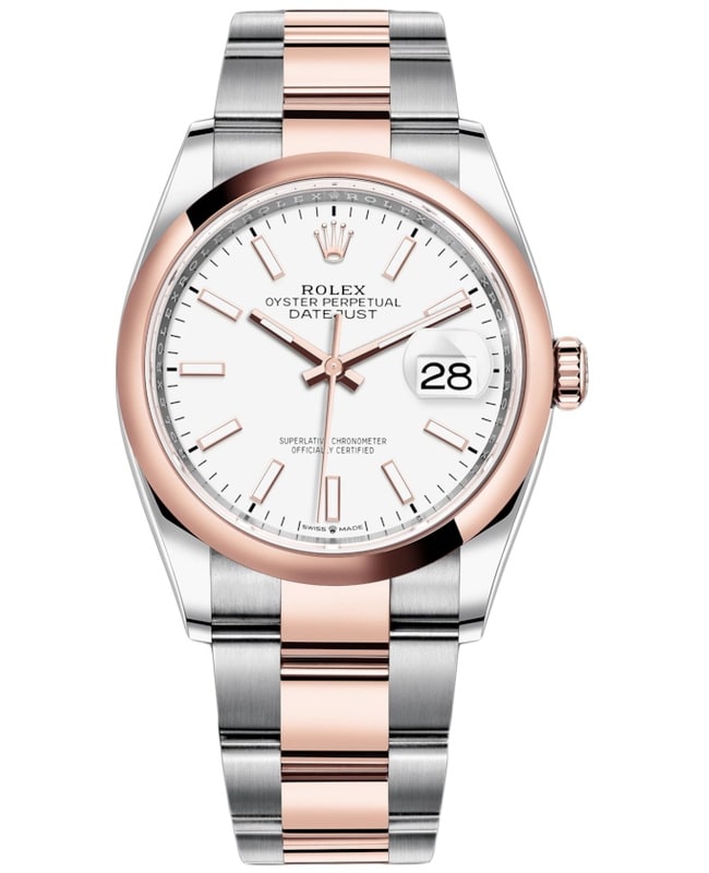 Rolex Datejust 36 Steel & Everose Gold White Dial Women's Watch M126201-0018