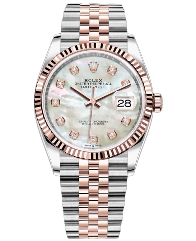 Rolex 36 Steel & Everose Gold Mother-of-Pearl Women's Watch M126231-0021