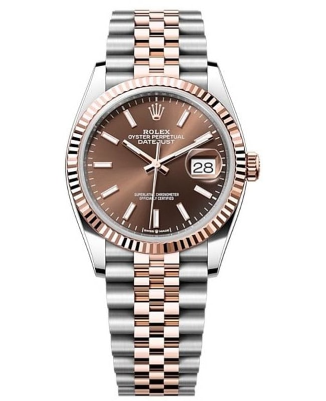 Rolex Datejust 36 Steel  Everose Gold Chocolate Dial Womens Watch M1262310043 M1262310043