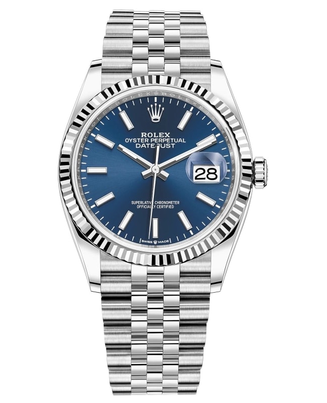 Rolex Datejust 36 Steel  White Gold Blue Dial Womens Watch M1262340017 M1262340017