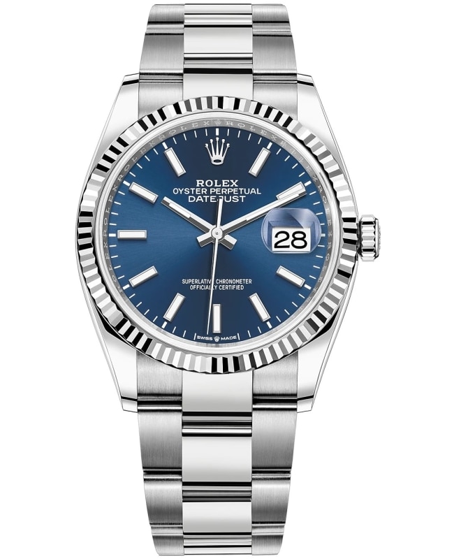 Rolex Datejust 36 Steel  White Gold Blue Dial Womens Watch M1262340018 M1262340018