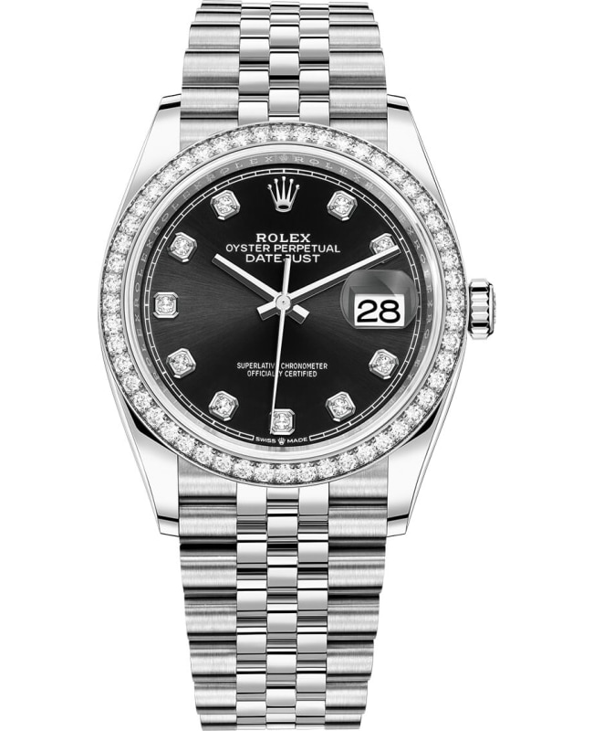 Rolex Datejust 36 White Gold  Diamonds Unisex Watch M126284rbr0019 M126284rbr0019