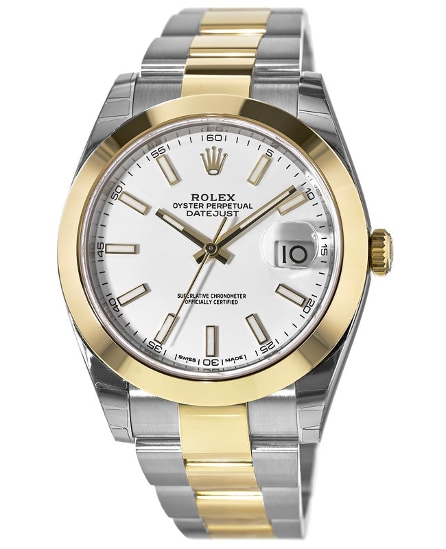 Rolex Datejust 41 Gold & Steel White Dial Men's Watch M126303-0015