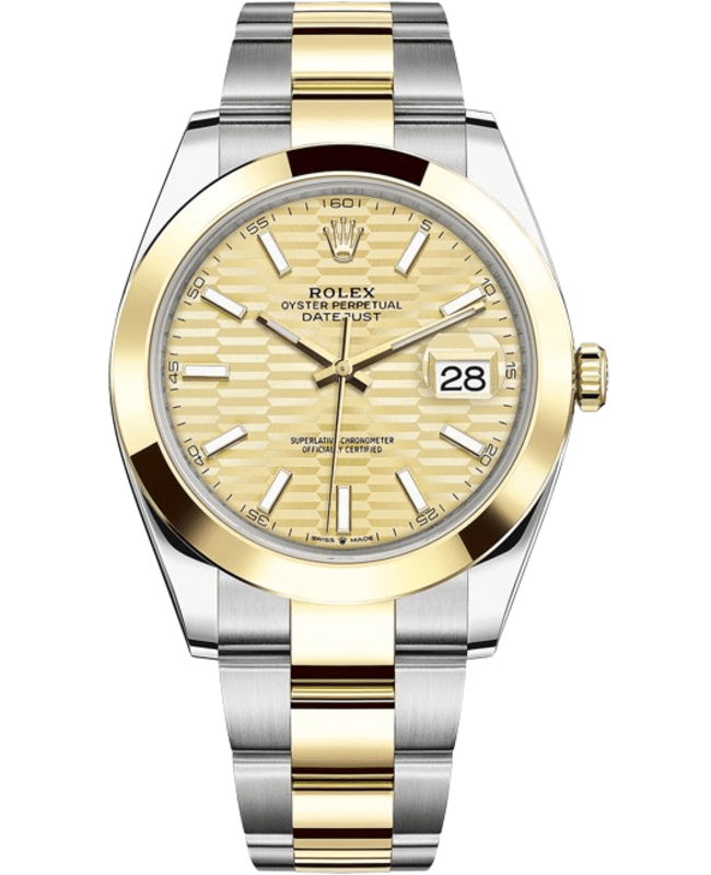 rolex datejust 41 steel  yellow gold automatic champagne dial mens watch m1263030021 m1263030021
