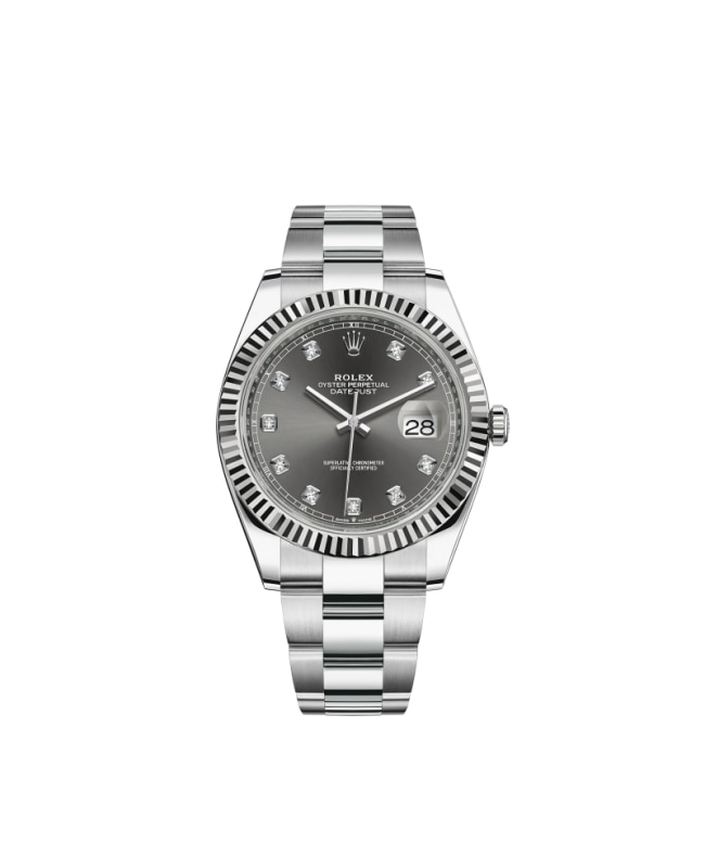 Rolex Datejust 41 Dark Rhodium Diamond Dial Men's Watch M126334-0005