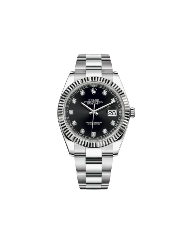 Rolex Datejust 41 Black Diamond Dial Mens Watch M1263340011 M1263340011