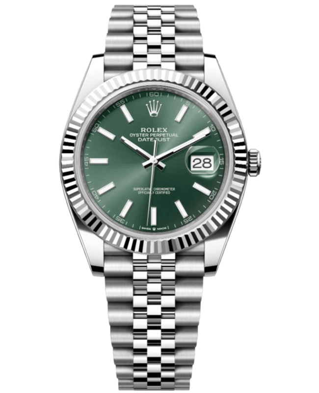 Rolex Datejust 41 Steel White Gold Automatic Green Dial White Gold Bezel Steel Mens Watch M1263340028 M1263340028 Rolex Datejust 41 Steel White Gold Automatic Green Dial White Gold Bezel Steel Mens Watch M1263340028 M1263340028