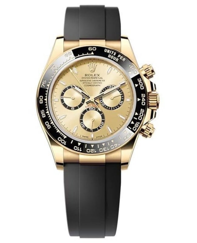 Rolex Cosmograph Daytona Yellow Gold Golden Dial Oysterflex Men's Watch M126518LN-0010