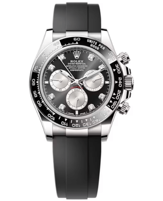 Rolex Cosmograph Daytona White Gold Black and Steel DiamondSet Dial Oysterflex Mens Watch M126519LN0004 M126519LN0004 Rolex Cosmograph Daytona White Gold Black and Steel DiamondSet Dial Oysterflex Mens Watch M126519LN0004 M126519LN0004