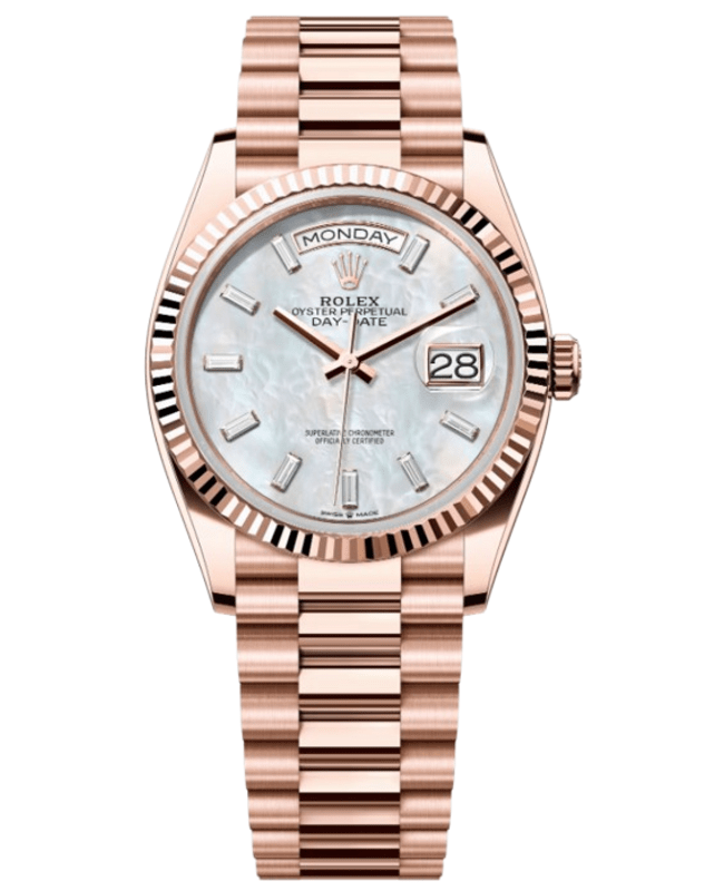 Rolex DayDate Rose Gold 36 Automatic Mother of Pearl Diamond Dial 18K Womens Watch M1282350078 M1282350078 Rolex DayDate Rose Gold 36 Automatic Mother of Pearl Diamond Dial 18K Womens Watch M1282350078 M1282350078