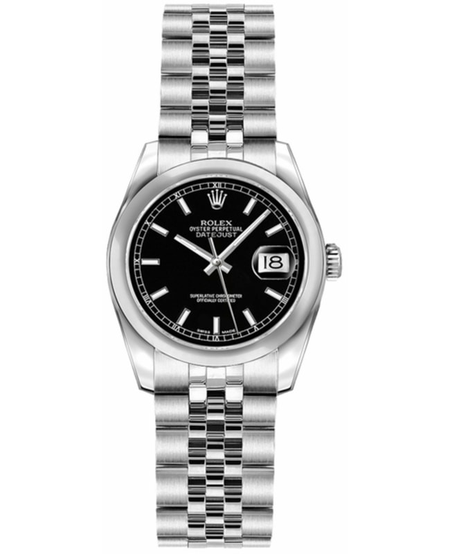 ROLEX デイトジャスト レディース 179160 ブラック 26mm 179160 Rolex Lady-Datejust Black Roman Jubilee Watch