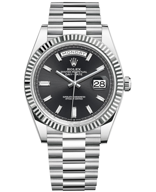 Rolex Day-Date 40 Platinum Black Diamond Dial Men's Watch M228236-0004