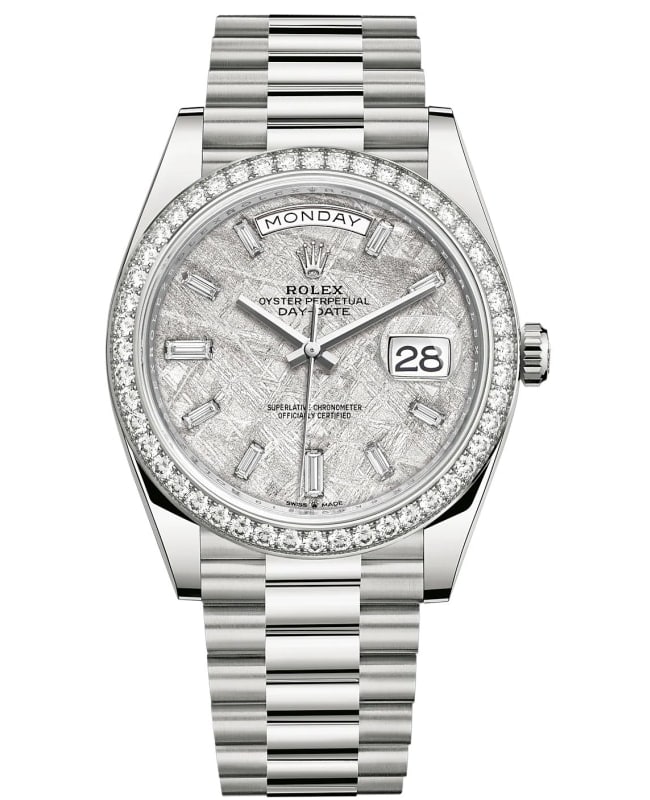 Rolex Day-Date 40 18k White Gold Meteorite Diamond Dial Men's Watch M228349RBR-0040