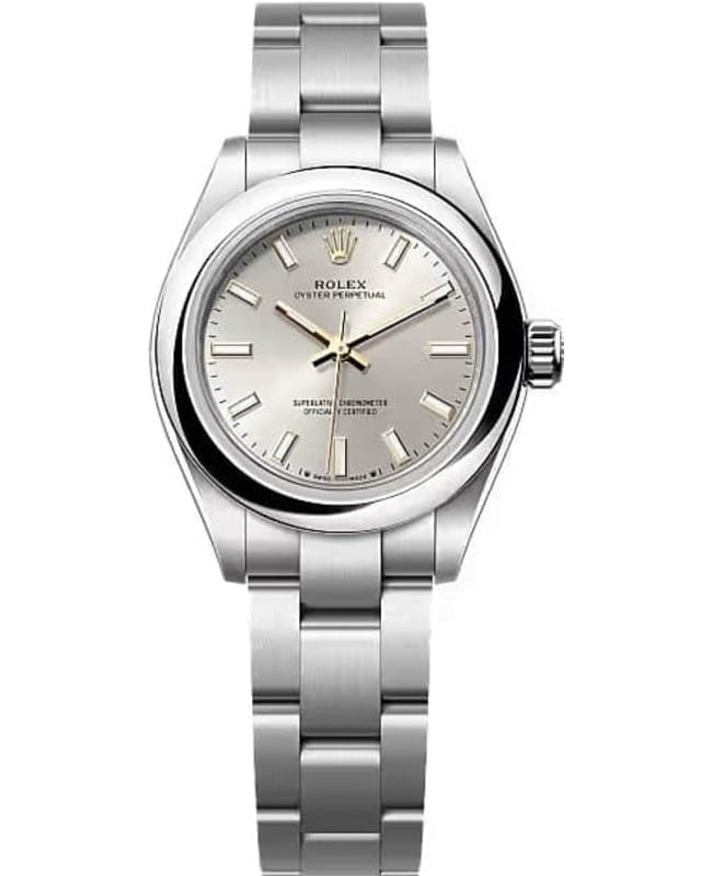 Rolex Oyster Perpetual 28 Silver Dial Stainless Steel Womens Watch M2762000001 M2762000001