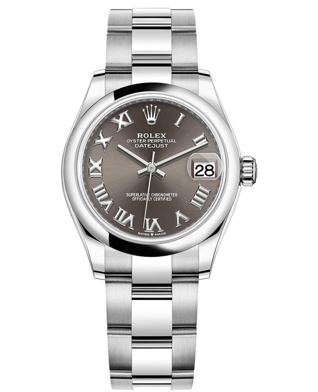 Rolex Datejust 31 Stainless Steel Dark Grey Roman Dial Women's Watch M278240-0015