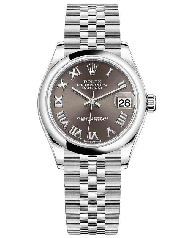 Rolex Datejust 31 Stainless Steel Dark Grey Roman Dial Womens Watch M2782400016 M2782400016