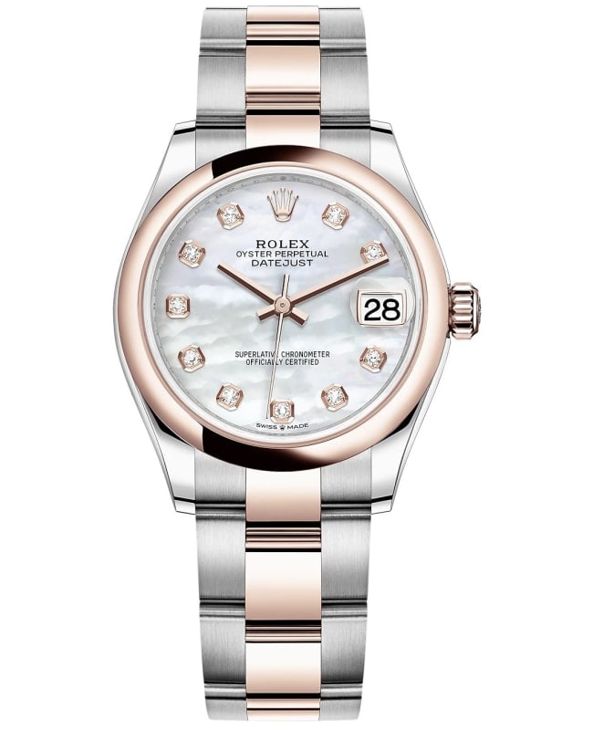 Rolex Datejust 31 Steel and 18kt Everose Gold Mother-of-Pearl Diamond Dial Women's Watch M278241-0025