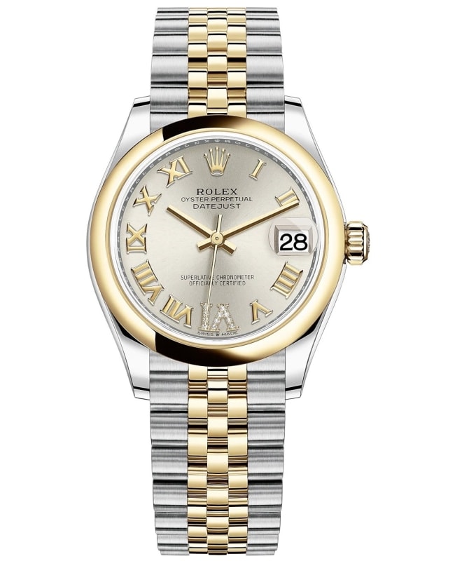 Rolex Datejust 31 Stainless Steel and Yellow Gold Silver Roman Diamond Dial Women's Watch M278243-0004