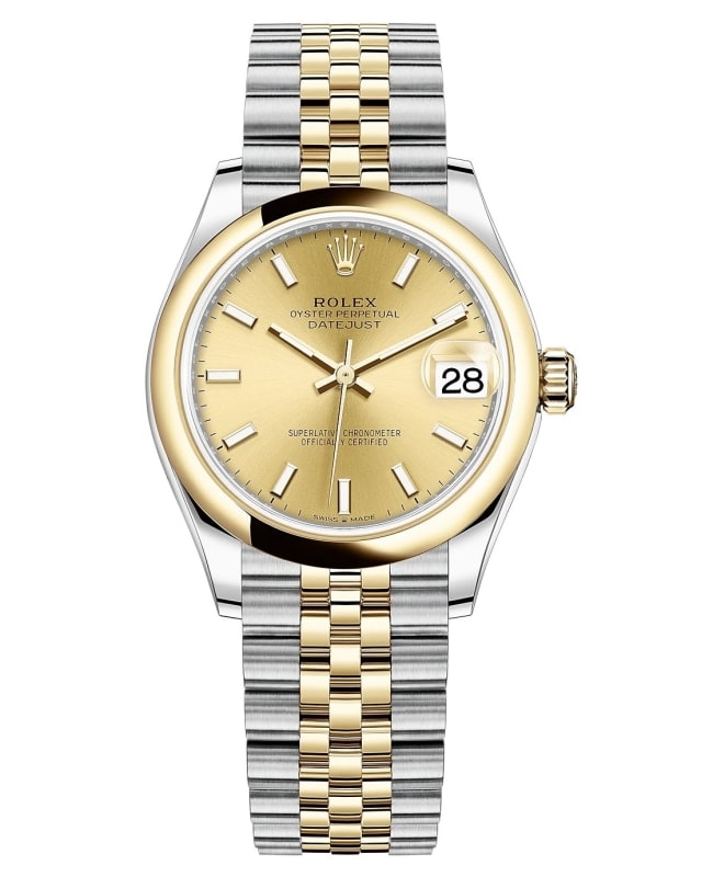 Rolex Datejust 31 Stainless Steel and Yellow Gold Champagne Dial Women's Watch M278243-0014