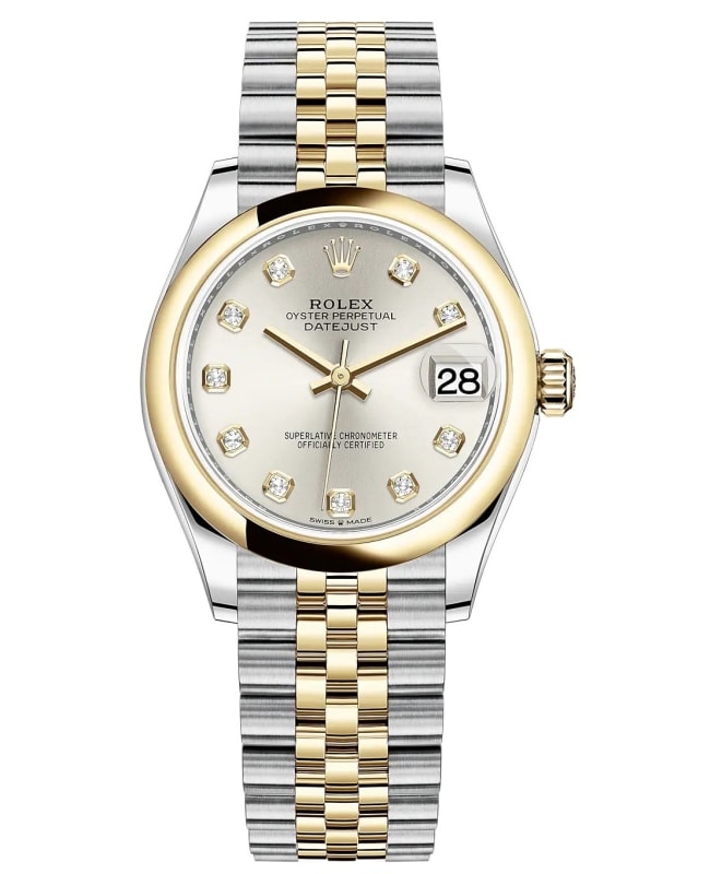 Rolex Datejust 31 Stainless Steel and Yellow Gold Silver Diamond Dial Womens Watch M2782430020 M2782430020 Rolex Datejust 31 Stainless Steel and Yellow Gold Silver Diamond Dial Womens Watch M2782430020 M2782430020