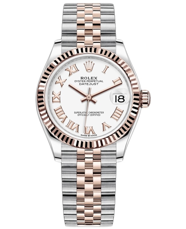 Rolex Datejust 31 Steel and 18kt Everose Gold White Roman Dial Womens Watch M2782710002 M2782710002