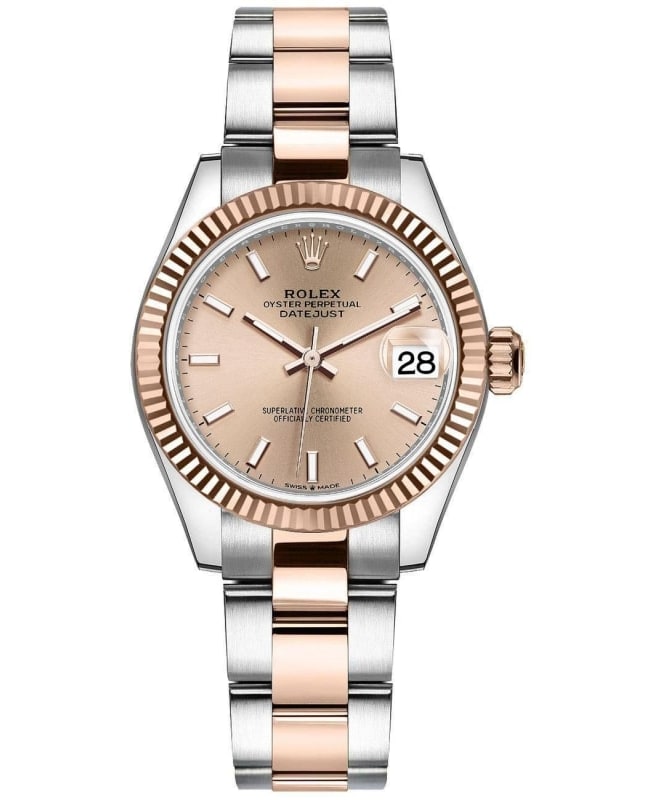 Rolex Datejust 31 Stainless Steel and Rose Gold Rose Dial Womens Watch M2782710009 M2782710009