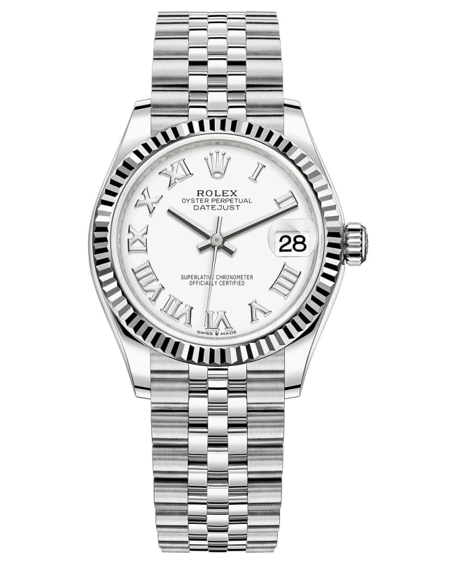 Rolex Datejust 31 Stainless Steel and White Gold White Roman Dial Women's Watch M278274-0010