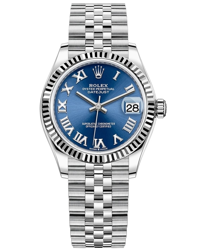 Rolex Datejust 31 Stainless Steel and White Gold Blue Roman Dial Womens Watch M2782740034 M2782740034