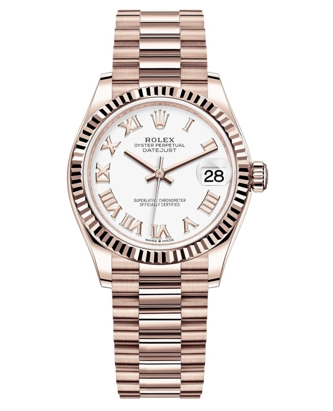 Rolex Datejust 31 Everose Gold White Roman Dial Women's Watch M278275-0019