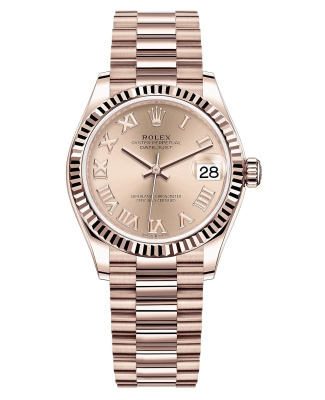 Rolex Datejust 31 Everose Gold Rose Roman Dial Women's Watch M278275-0035