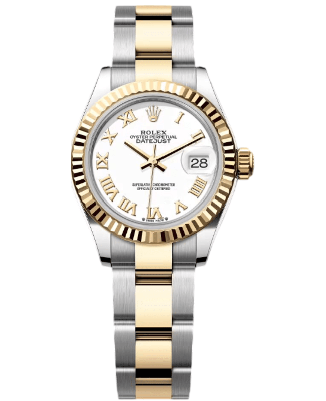 Rolex LadyDatejust 28 Stainless Steel and Yellow Gold White Dial Oyster Bracelet Womens Watch M2791730024 M2791730024 Rolex LadyDatejust 28 Stainless Steel and Yellow Gold White Dial Oyster Bracelet Womens Watch M2791730024 M2791730024