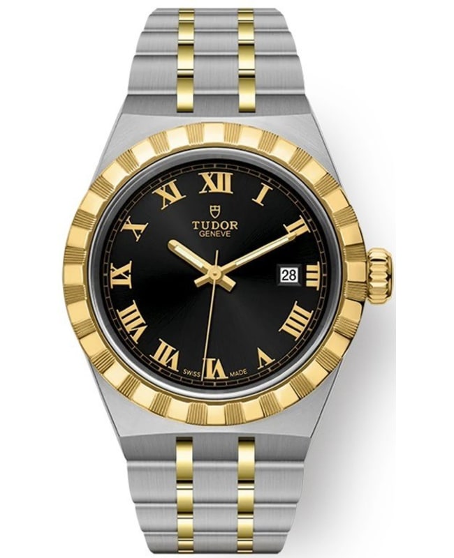 Tudor Royal Black Dial Stainless Steel and Yellow Gold Unisex Watch M28303-0003