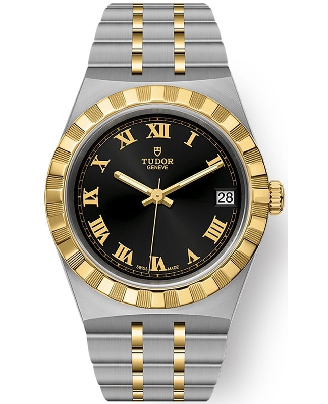 Tudor Royal Black Dial Stainless Steel and Yellow Gold Unisex Watch M28403-0003
