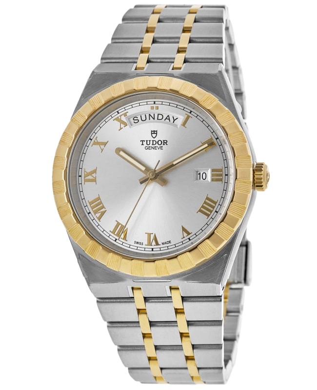 Tudor Royal Automatic Silver Dial Yellow Gold Bezel Steel Unisex Watch M28603-0001