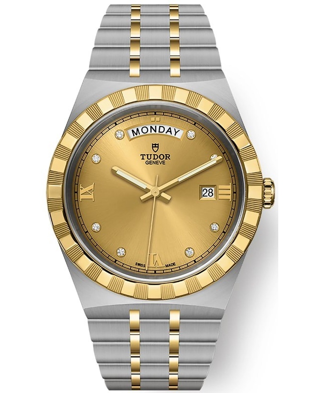 Tudor Royal Champagne Diamond Dial Stainless Steel and Yellow Gold Unisex Watch M28603-0006 M28603-0006