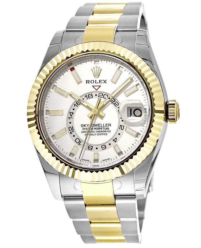 Rolex Sky-Dweller Yellow Gold & Steel White Dial Men's Watch M326933-0009