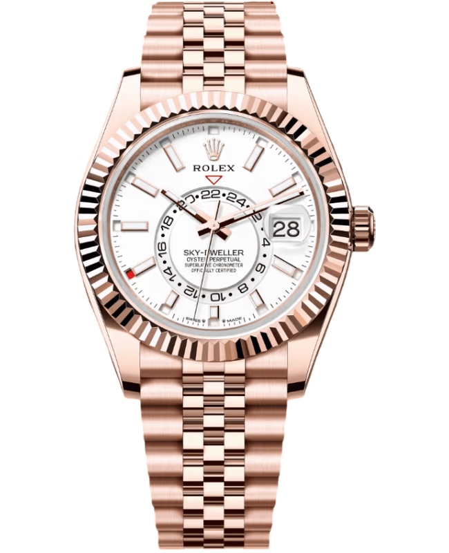 Rolex SkyDweller Rose Gold Automatic GMT White Dial Jubilee Bracelet Mens Watch M3369350007 M3369350007 Rolex SkyDweller Rose Gold Automatic GMT White Dial Jubilee Bracelet Mens Watch M3369350007 M3369350007