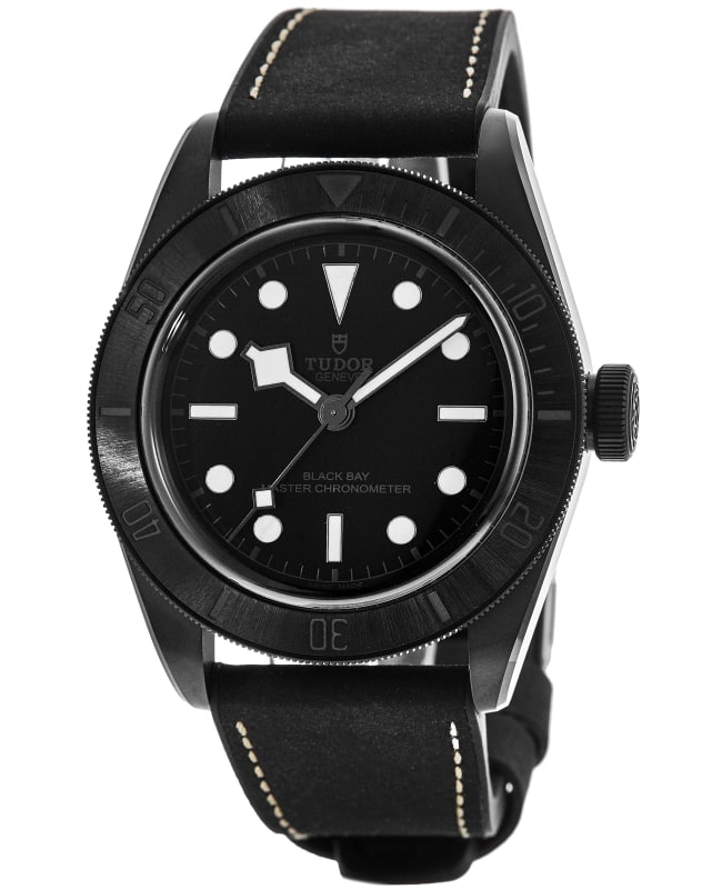 Tudor Black Bay 41 Automatic Black Ceramic Leather Strap Men's Watch M79210CNU-0001