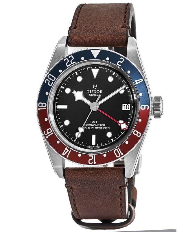 Tudor Black Bay GMT Automatic Black Dial Leather Strap Mens Watch M79830RB0002 M79830RB0002