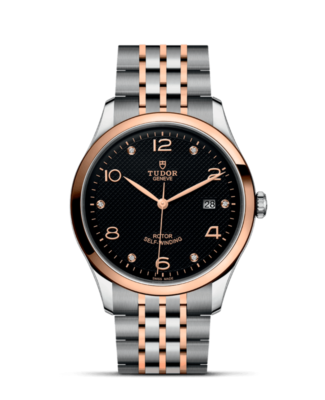 Tudor 1926 Black Diamond Dial Rose Gold and Stainless Steel Men's Watch M91651-0004