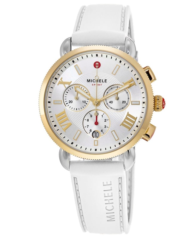 Michele Sport Sail Silver Dial Silicone Strap Women's Watch MWW01P000017