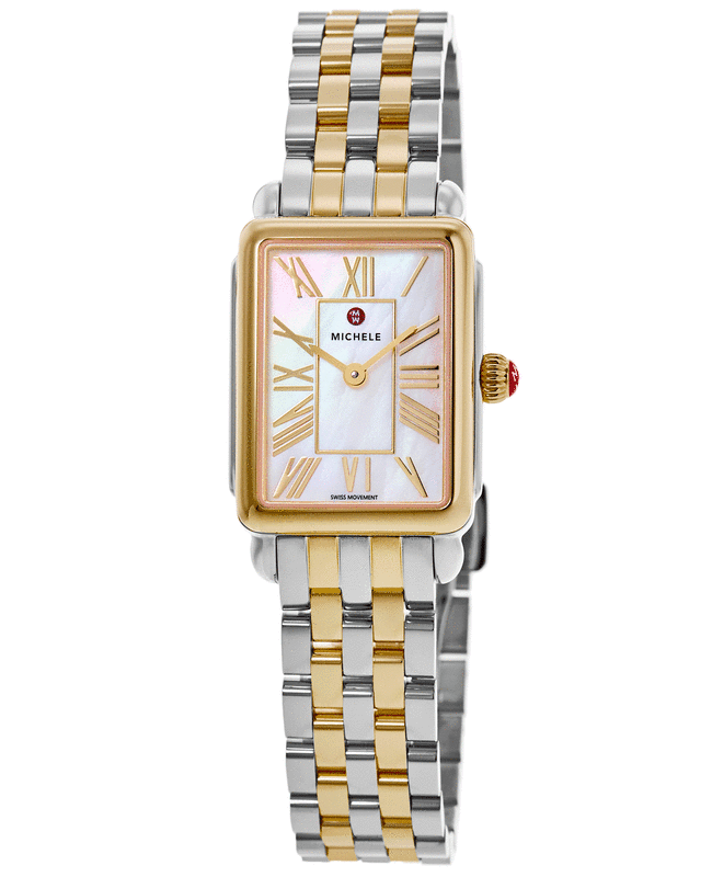 Michele Deco Park Mother of Pearl Dial 18K Gold-Plated Steel Women's Watch MWW06E000145