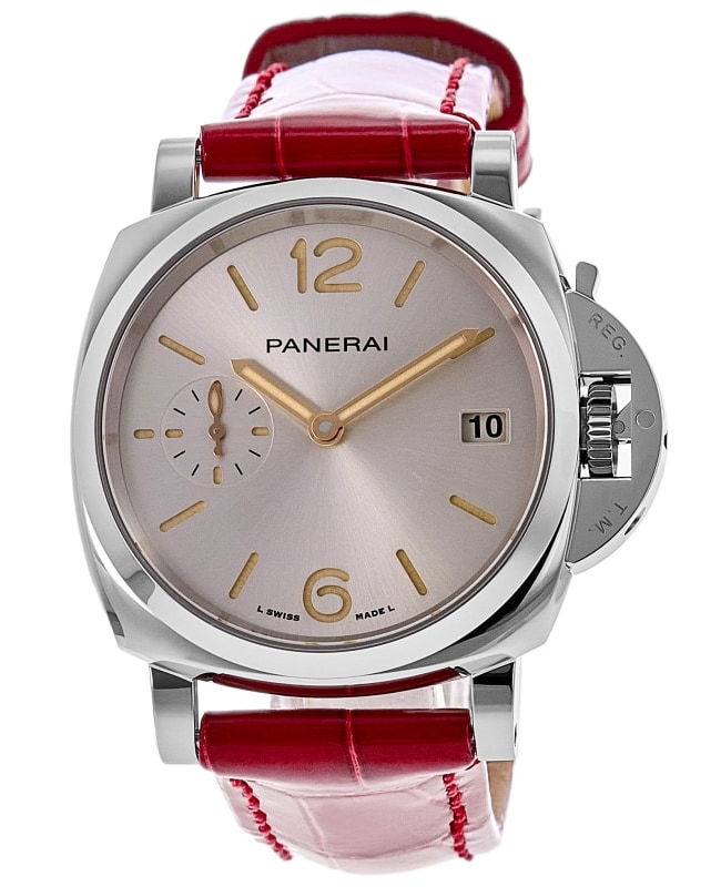 Panerai Luminor Due 38mm Automatic Champagne Dial Leather Strap Men's Watch PAM01550