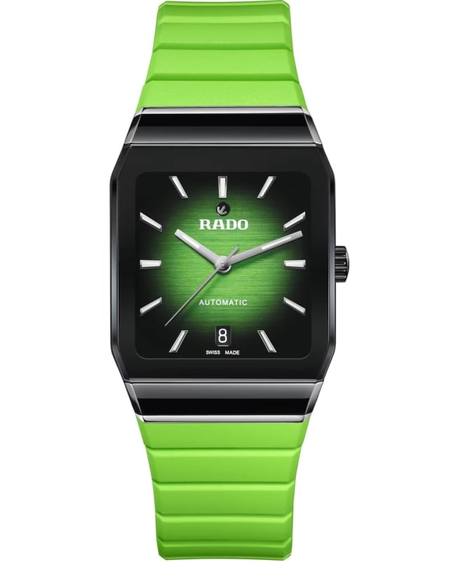 Rado Anatom Automatic Gradient Black to Green Dial Rubber Strap Unisex Watch R10201319 R10201319