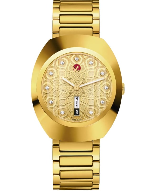 Rado DiaStar Original Automatic Yellow Gold Tone Dial PVD Steel Mens Watch R12161633 R12161633 1540$