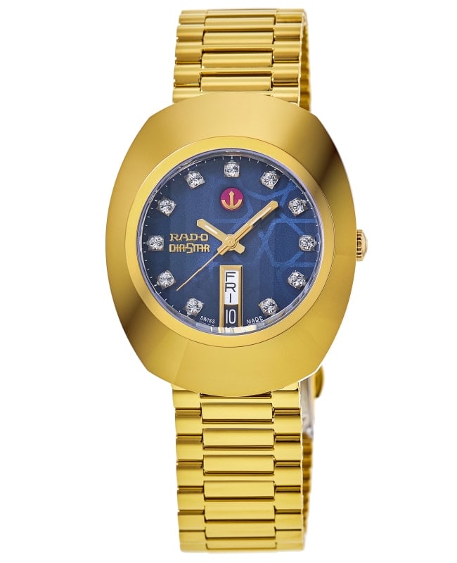 Rado Original Automatic 35mm Blue Diamond Dial PVD Stainless Steel Women's Watch R12413523