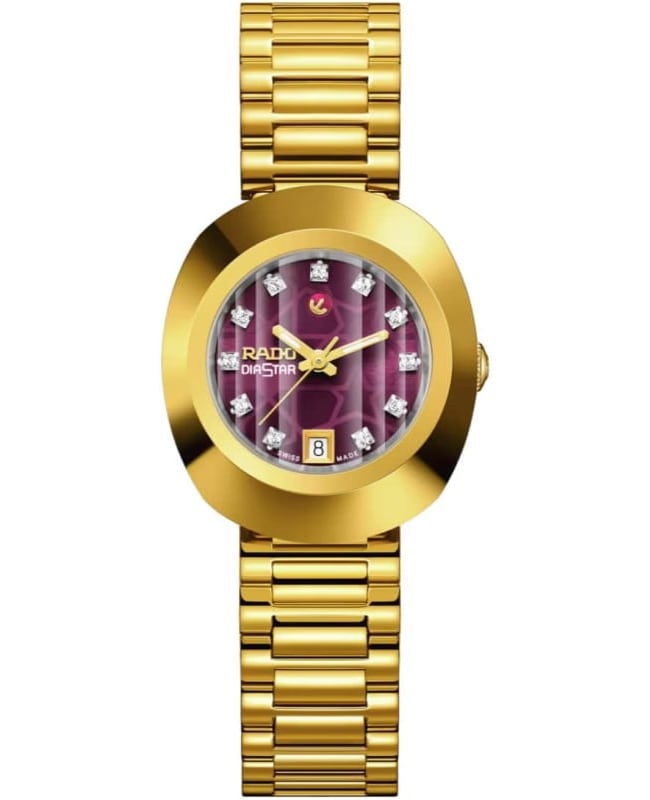 Rado Original Automatic Purple Diamond Dial PVD Stainless Steel Women's Watch R12416573