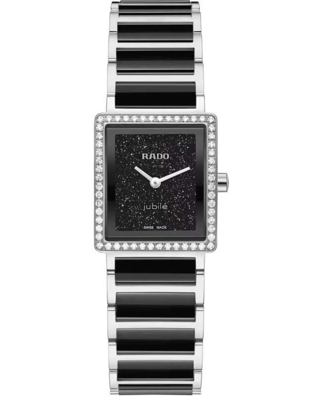 Rado Integral S Quartz Jubile Diamonds Black Dial Two-Tone Ceramic & Stainless Steel Women's Watch R20249152