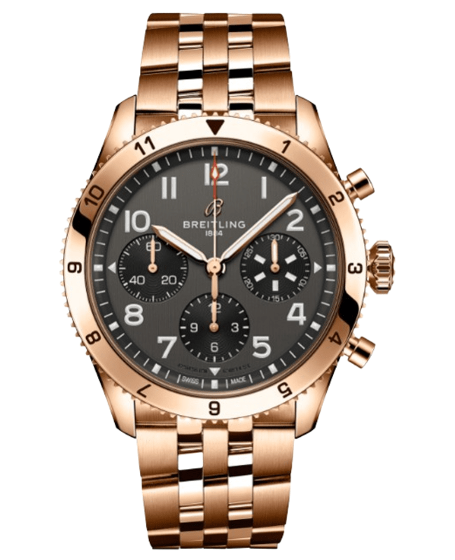 Breitling Classic Avi Chronograph 42 P-51 Mustang Automatic Grey Dial 18K Rose Gold Men's Watch R233801A1B1R1